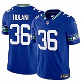 Men's Seattle Seahawks #36 George Holani Royal 2024 F.U.S.E Throwback Vapor Limited Football Stitched Jersey,baseball caps,new era cap wholesale,wholesale hats